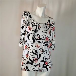 WHBM floral comfy embellished silver bar #F16